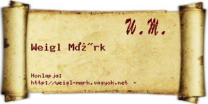Weigl Márk névjegykártya